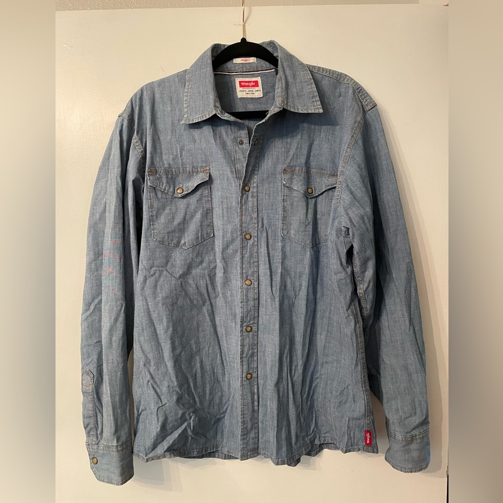 Wrangler Denim Pearl Snap Button Down